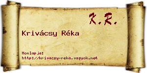 Krivácsy Réka névjegykártya