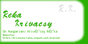 reka krivacsy business card